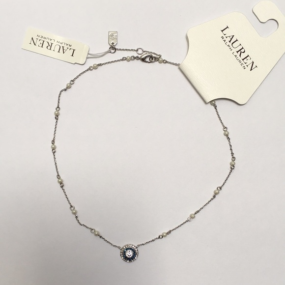 Silver-Tone Crystal and Pearl Pendant Necklace - Picture 2 of 5